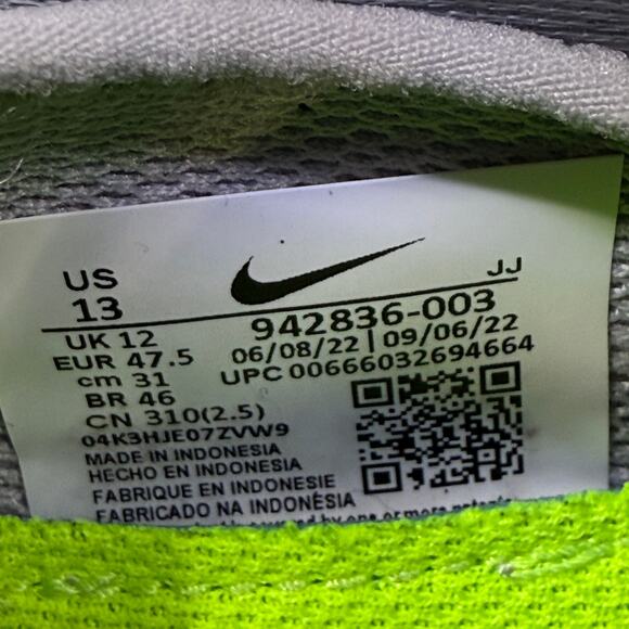 Nike Free Run RN 2018 Wolf Grey White Sneakers 942836-003 Mens Size 13 - Picture 7 of 10